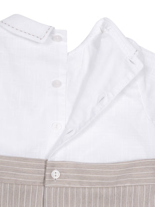 Festlicher Romper mit Ziernähten - Weiß/Beige
