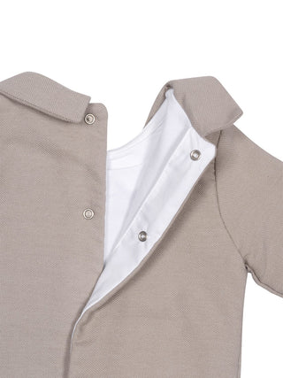 Festlicher Strampler im Layering-Look - Weiß/Beige