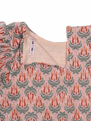 Miron bedrucktes Plisseekleid - Grün