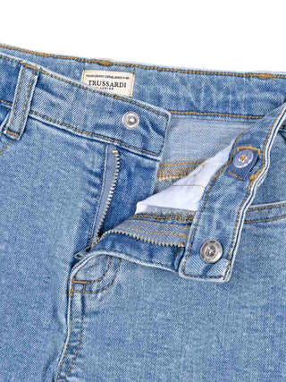 Five-Pocket Jeans mit Logo - Blau