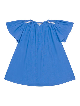 Voile-Kleid aus Bio-Baumwolle - Blau