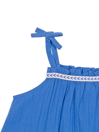 Voile-Top aus Bio-Baumwolle - Blau