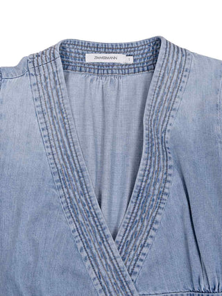 Indra Denim Wickelkleid in Midi