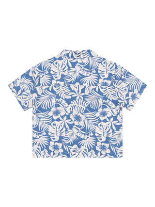 Garden Hemd mit Tropical Print - Blau