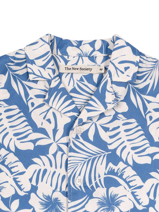 Garden Hemd mit Tropical Print - Blau