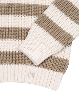 Lantana Strickpullover, gestreift - Beige