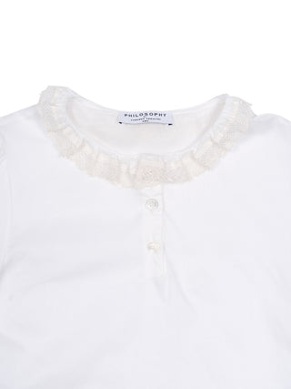 Bluse mit Spitzen-Details - Weiß