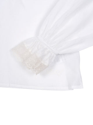 Bluse mit Spitzen-Details - Weiß