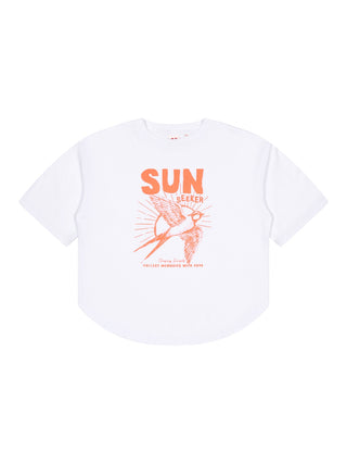 True Bird Oversize T-Shirt aus recycelter Baumwolle - Weiß