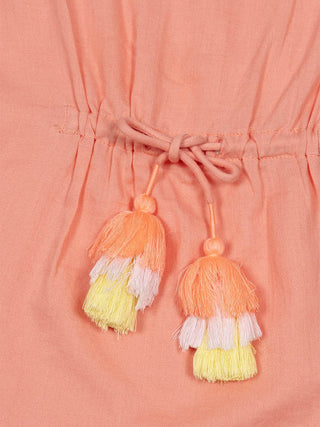 Lea Kaftan mit Pompons - Coral
