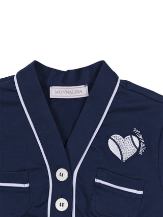 Sweatjacke mit Logo - Marineblau