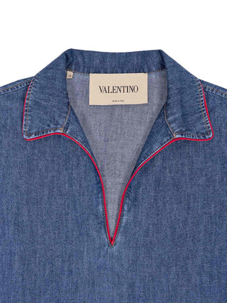 Minikleid aus Jeans mit V-Logo