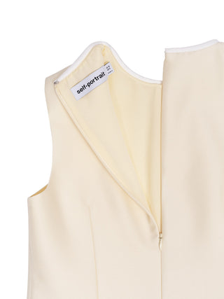Gelbes Minikleid aus Taft mit Schleife