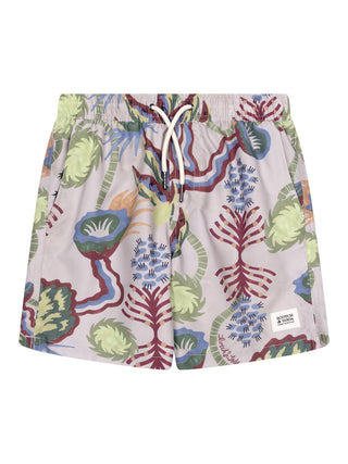 Bedruckte Badeshorts, mittellang - Multicolor