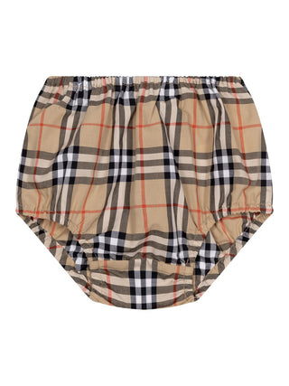 Baumwollkleid in Check - Sand Beige