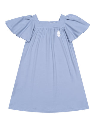 Kleid mit weiten Ärmeln - Hellblau