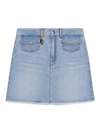 Jeansrock mit Charms - Hellblau