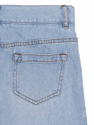 Jeansrock mit Charms - Hellblau