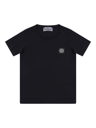 T-Shirt mit Kompass-Logo-Patch - Schwarz