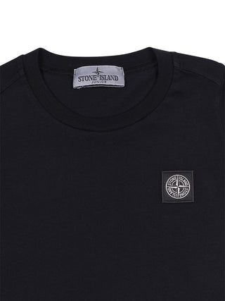 T-Shirt mit Kompass-Logo-Patch - Schwarz