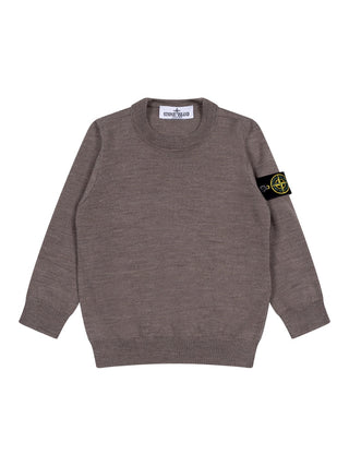 Feinstrickpullover aus Wolle - Braun Melange