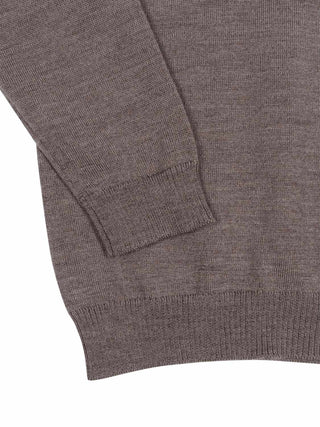 Feinstrickpullover aus Wolle - Braun Melange
