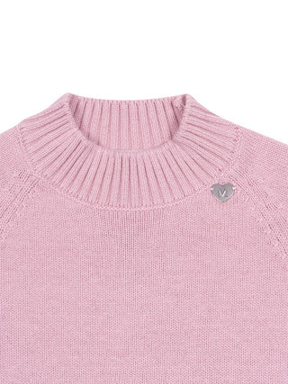 Strickpullover mit Rüschen - Rosa