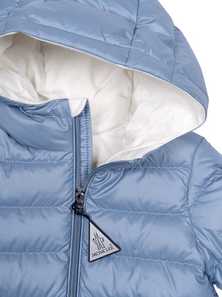 Icarus kurze Daunenjacke mit Kapuze - Hellblau