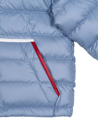 Icarus kurze Daunenjacke mit Kapuze - Hellblau