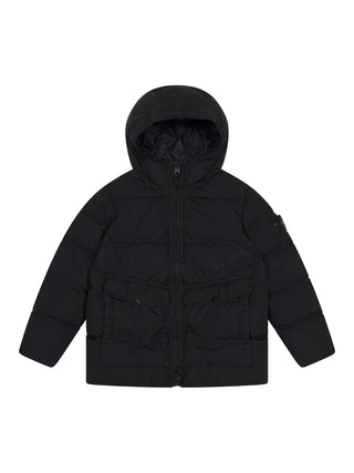 Kurzer Parka mit Kompass-Logo - Schwarz