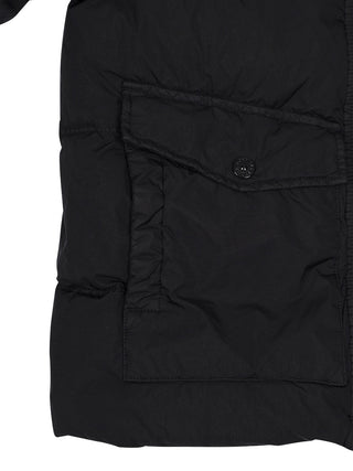 Kurzer Parka mit Kompass-Logo - Schwarz