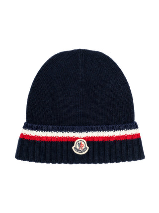 Strickmütze aus Wolle und Kaschmir - Navy