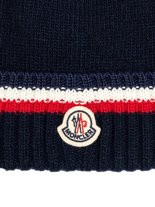 Strickmütze aus Wolle und Kaschmir - Navy