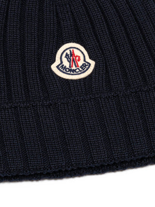 Strickmütze aus Wolle - Navy