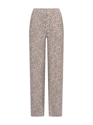 Weite Hose aus Jersey in Leoparden-Print