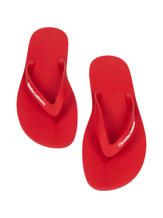 The Christian Louboutin Summer Flip Flop in Rot