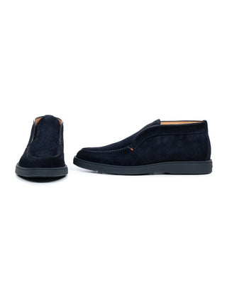 Blaue Desert Boot aus Velourleder