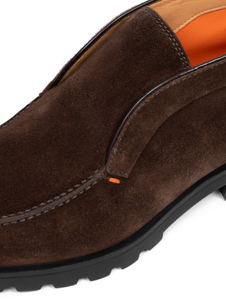 Braune Detroit Boots in Velourleder