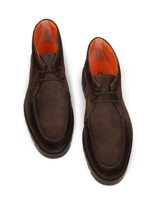 Brauner Boot Rock in Velourleder