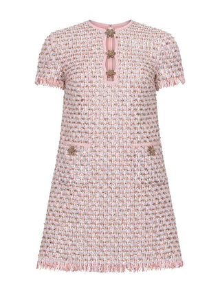 Kurzes Kleid aus Ribbon-Tweed