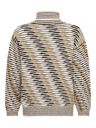 Oversized Rollkragenpullover mit Flammenmuster