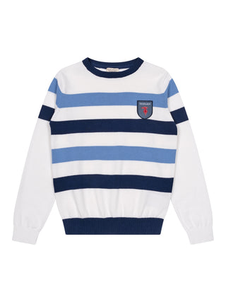 Sweater Venray gestreift - Off White/Blau
