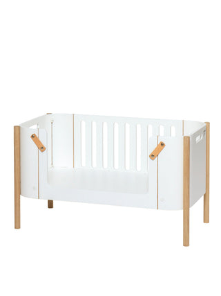Wood Beistellbett inkl. Umbauset zur Bank 42x82cm - Weiß/Eiche