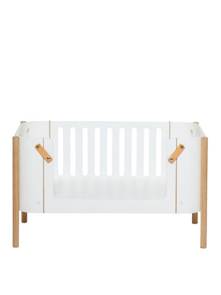 Wood Beistellbett inkl. Umbauset zur Bank 42x82cm - Weiß/Eiche